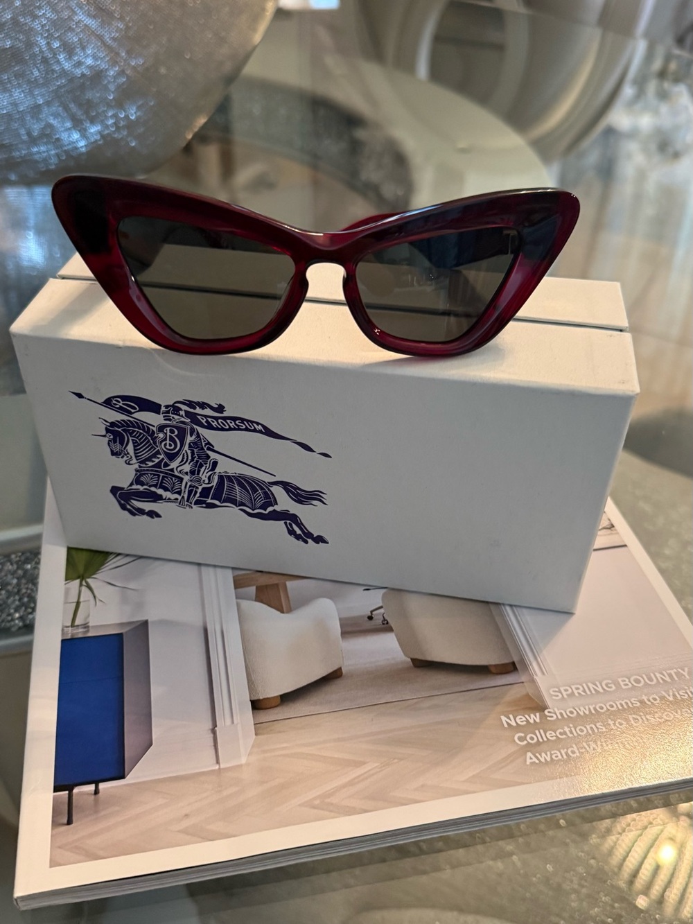 Burberry B 4421-U Burgundy Cat-Eye Sunglasses – NEW with Case & Box